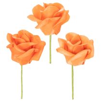 Product Artificial orange rose, 5cm bloom, single, 100 pieces