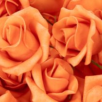 Product Artificial orange rose, 5cm bloom, single, 100 pieces