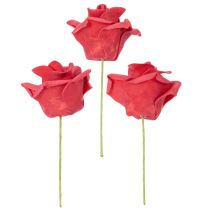 Product Artificial red rose flower with stem, 5cm, 100 pieces