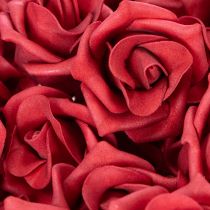 Product Artificial red rose flower with stem, 5cm, 100 pieces