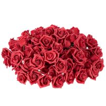 Product Artificial red rose flower with stem, 5cm, 100 pieces