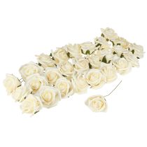 Product Foam roses Vanilla Artificial roses Ø6cm 27 pcs