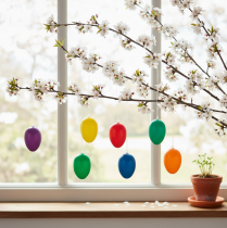 Product Easter egg ornaments for spring decoration, home or garden. Colorful decorative items, 6cm, 24 pieces.