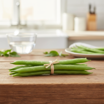 Product Decorative Beans, Artificial Vegetables, Green, Real Touch, 17cm, 6 Pieces