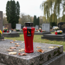 Product Grave light Plastic rotated Red Ø11cm H25cm