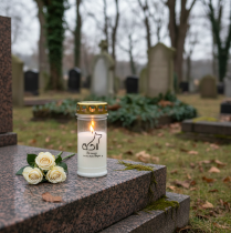 Product Grave light dog grave candle for animals white Ø7cm H16.5cm