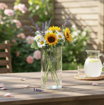 Product Tall glass vase, simple glass cylinder as a flower vase or decorative glass, 20cm