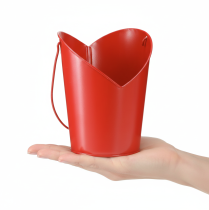 Product Metal planter heart decoration with handle Red Ø12cm H15/9cm