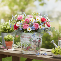 Product Small metal flower pots, colored, Fresh Garden, 16cm high, 2 pieces