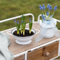 Product Metal decorative bowl, white and black, Ø16.5cm, H6.5cm, 4 pieces