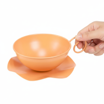 Product Decorative cup Ø16cm H9cm with metal plate, orange, 2 pieces