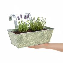 Product Flower box with bracket, balcony, metal, 35x15cm, H13cm