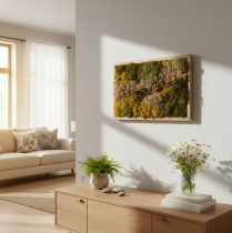 Product Moss picture, real preserved moss and twigs, natural, 60×40cm