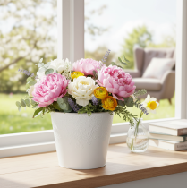 Product Metal planter, pastel white, Ø16cm H14cm