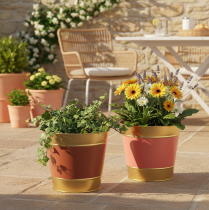 Product Metal plant pot/flower pot/planter, Ø26cm H22cm, 4 pieces