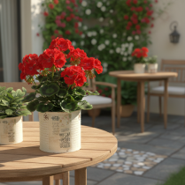 Product Tin Planter Cream Metal Shabby Chic Ø11cm H10.5cm