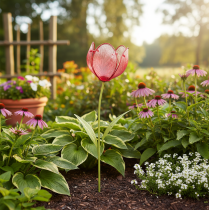 Product Glass Tulip Garden Stake - Beautiful Decoration for Garden and Balcony, 94cm