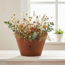 Product Decorative planter Metal Handbag with handles Rust H37cm