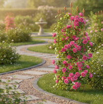 Product Trellis with heart motif, climbing aid in a romantic style for garden paths or terraces, 101cm