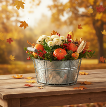 Product Plant basket with insert, wire basket, planter, spring silver, whitewashed, shabby chic, Ø22cm H17.5cm