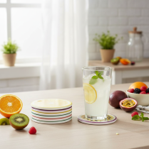 Product Fruit Coaster Set, Fruit Design, Table Decoration, Kitchen & Living Room, 10cm, 6 Pieces