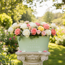 Product Flower bowl oval zinc mint green 27×18cm H12.5cm