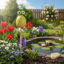Product Frog garden stakes for decorating plant pots in spring or summer, 34cm, 6 pieces