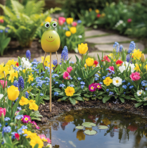 Product Frog garden stakes for decorating plant pots in spring or summer, 34cm, 6 pieces