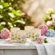 Product Decorative glass lantern with floral design for stylish home accents, 8cm, 4 pieces.