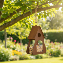Product Decorative hanging birdhouse, rust-colored birdhouse decoration, 17.5cm