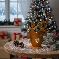 Product Christmas tealight holder, angel decoration, rust decoration, Ø8cm H18cm