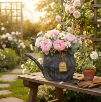 Product Vintage decorative metal jug, black with grooves, 12.5cm, retro style