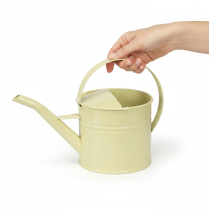 Product Decorative metal watering can, green/yellow, small, 28x13x17cm, 1.25l, vintage look, balcony decoration