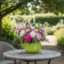 Product Decorative teapot as a flower vase, nostalgic retro style