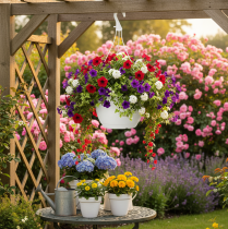 Product Hanging flower basket 25cm white