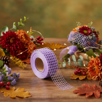 Product Purple mesh tape, 4.5 cm wide, decorative tape roll for creative crafts, 10 m