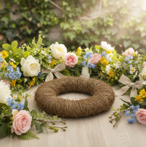Product Vine wreath, untreated, round, natural wreath for crafting, 45cm