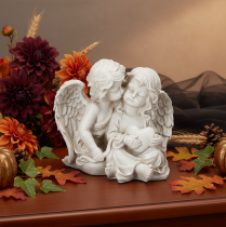 Product Angel Decoration Children's Angel Couple with Heart Sculpture 24cm
