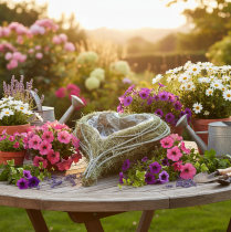 Product Heart-shaped bowl made of natural grass with planting foil, 38cm