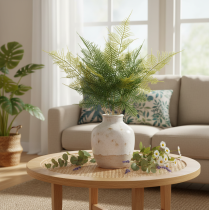 Product Artificial fern branch decoration, green, lifelike, 56cm