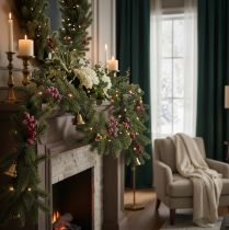 Product Artificial green fir garland for festive decoration, 200cm
