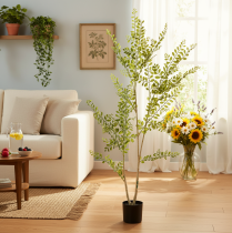Product Artificial plant in a pot, 130 cm tall, green, decorative