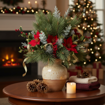Product Artificial pine branch decorative bundle for arrangements 39cm 6pcs