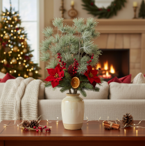 Product Artificial fir branch, large pine branch for winter decoration, 55cm, 3 pieces