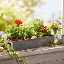 Product Compact rectangular tray, versatile use for decoration and planting, 23cm