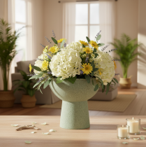 Product Modern round planter on a high base, 18cm