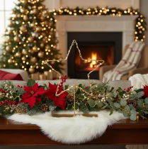 Product Star with 50 LEDs, metal table decoration, battery operated, for indoor use, 33cm