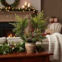 Product Artificial fir branch for festive decoration, 22cm, 2 pieces