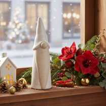 Product Decorative gnome figurine, light ceramic, Scandinavian style, 18cm, 3 pieces