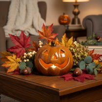 Product Ceramic Pumpkin LED Halloween Decoration Small 10cm